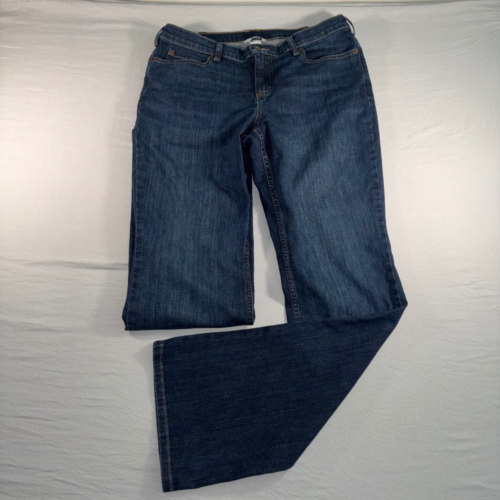 Duluth Trading Co Women Dark Wash Daily Denim Bootcut Jeans 12x33